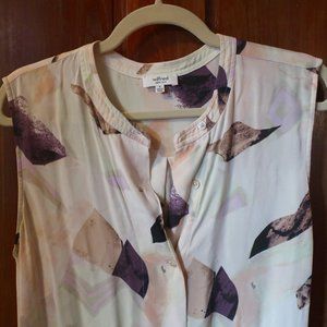Aritzia Abstract Print Sleeveless Shirt Dress